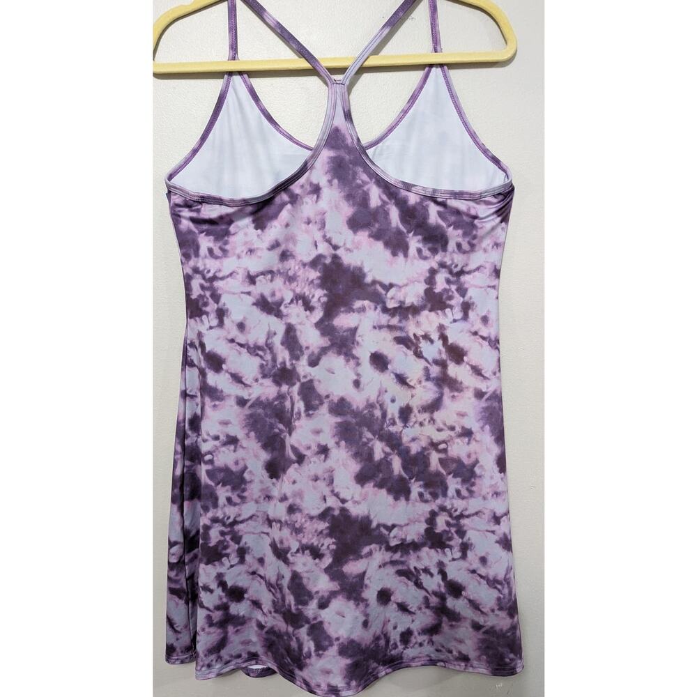 Women's HDE Active Purple Midi Tank Dress with Racer Back and Hidden Shorts L - Picture 3 of 7